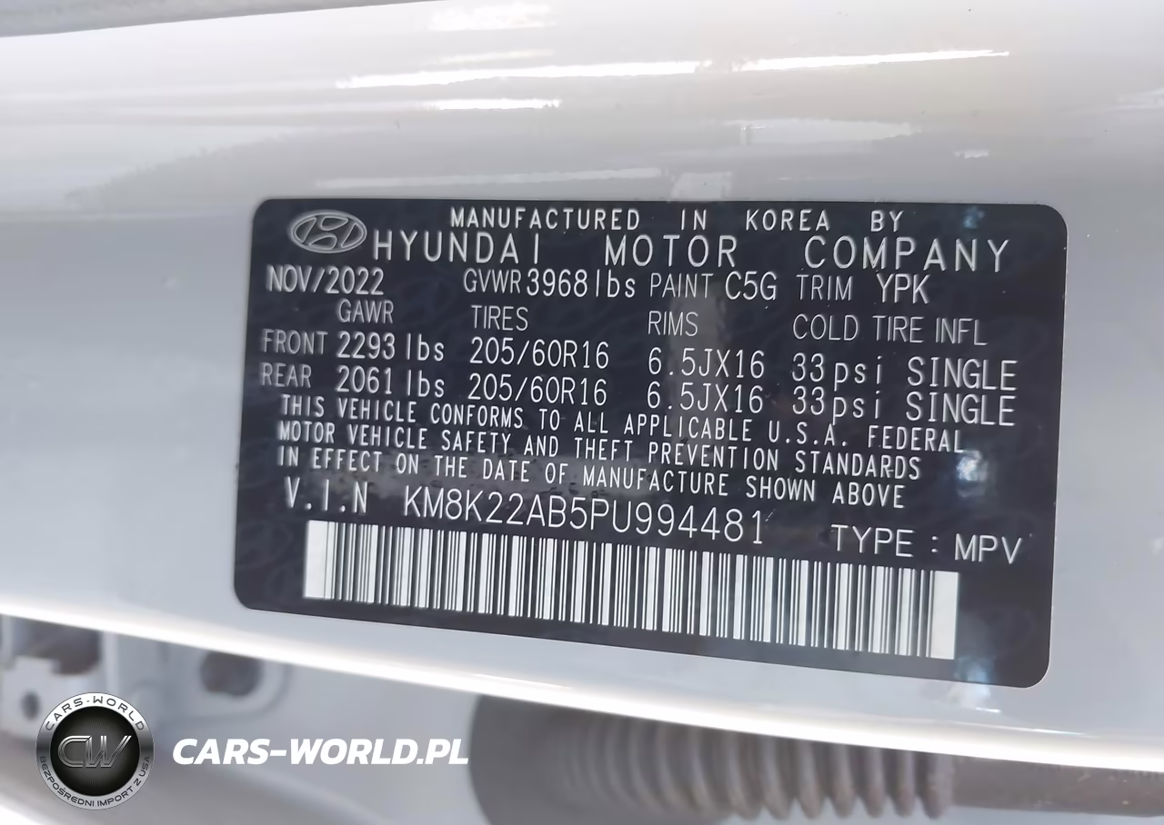 2023 Hyundai Kona Se VIN:KM8K22AB5PU994481 - 9