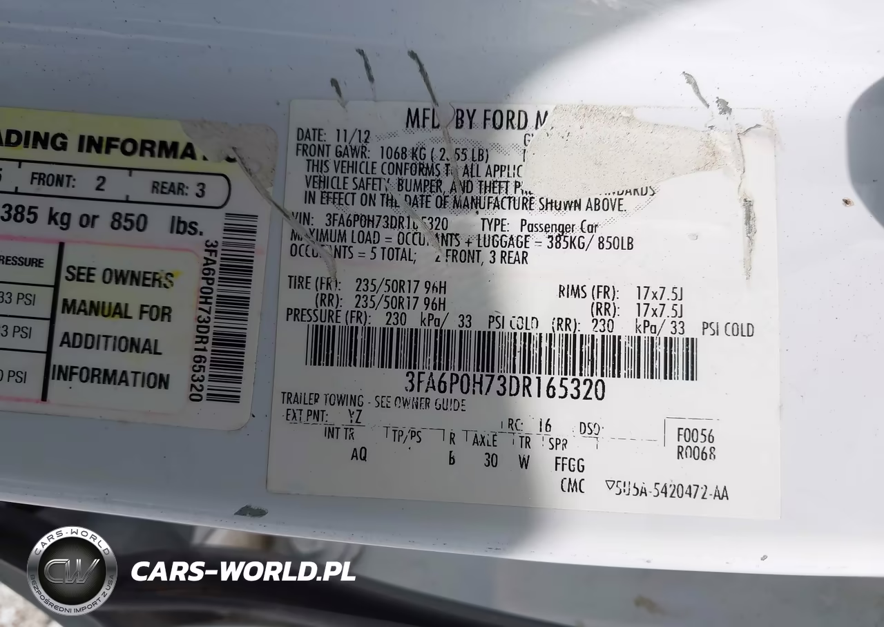 2013 Ford Fusion Se VIN:3FA6P0H73DR165320 - 9