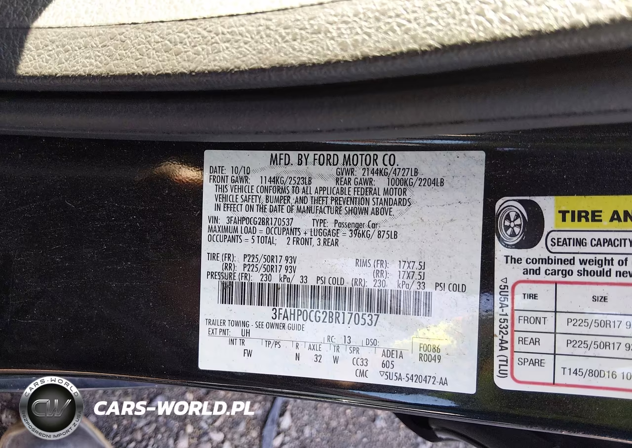 2011 Ford Fusion Sel VIN:3FAHP0CG2BR170537 - 9