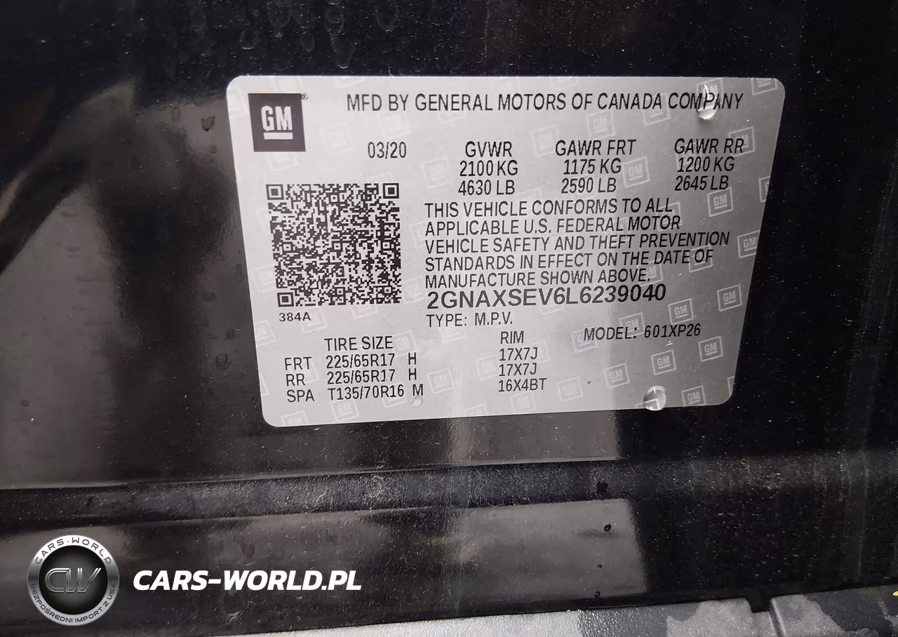 2020 Chevrolet Equinox Awd Ls VIN:2GNAXSEV6L6239040 - 9