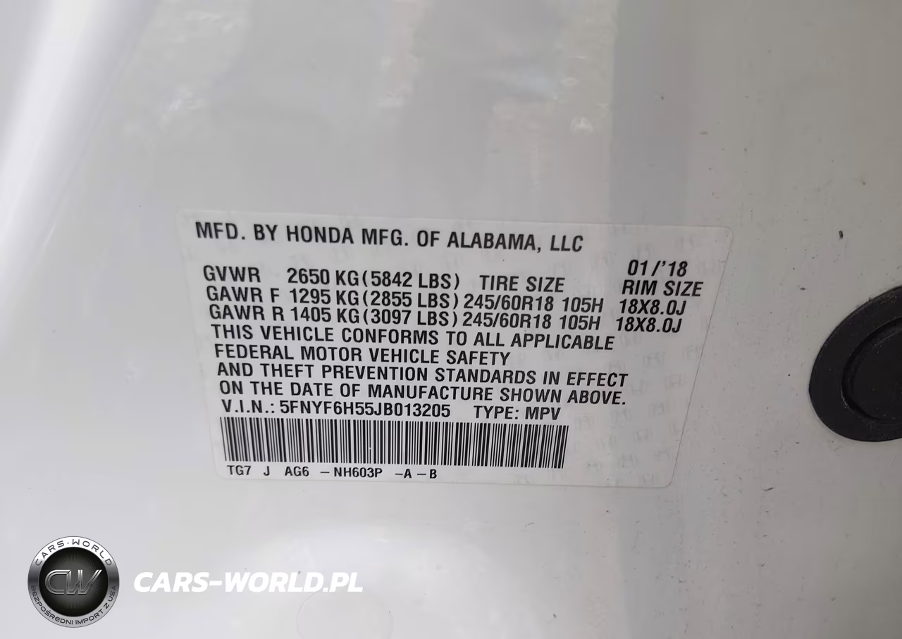 2018 Honda Pilot Ex-L VIN:5FNYF6H55JB013205 - 9