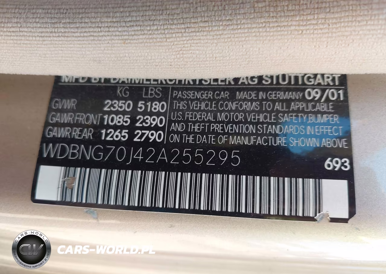 2002 Mercedes-Benz S 430 VIN:WDBNG70J42A255295 - 9
