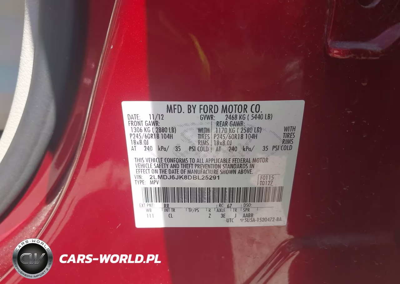 2013 Lincoln Mkx VIN:2LMDJ6JK8DBL25291 - 9