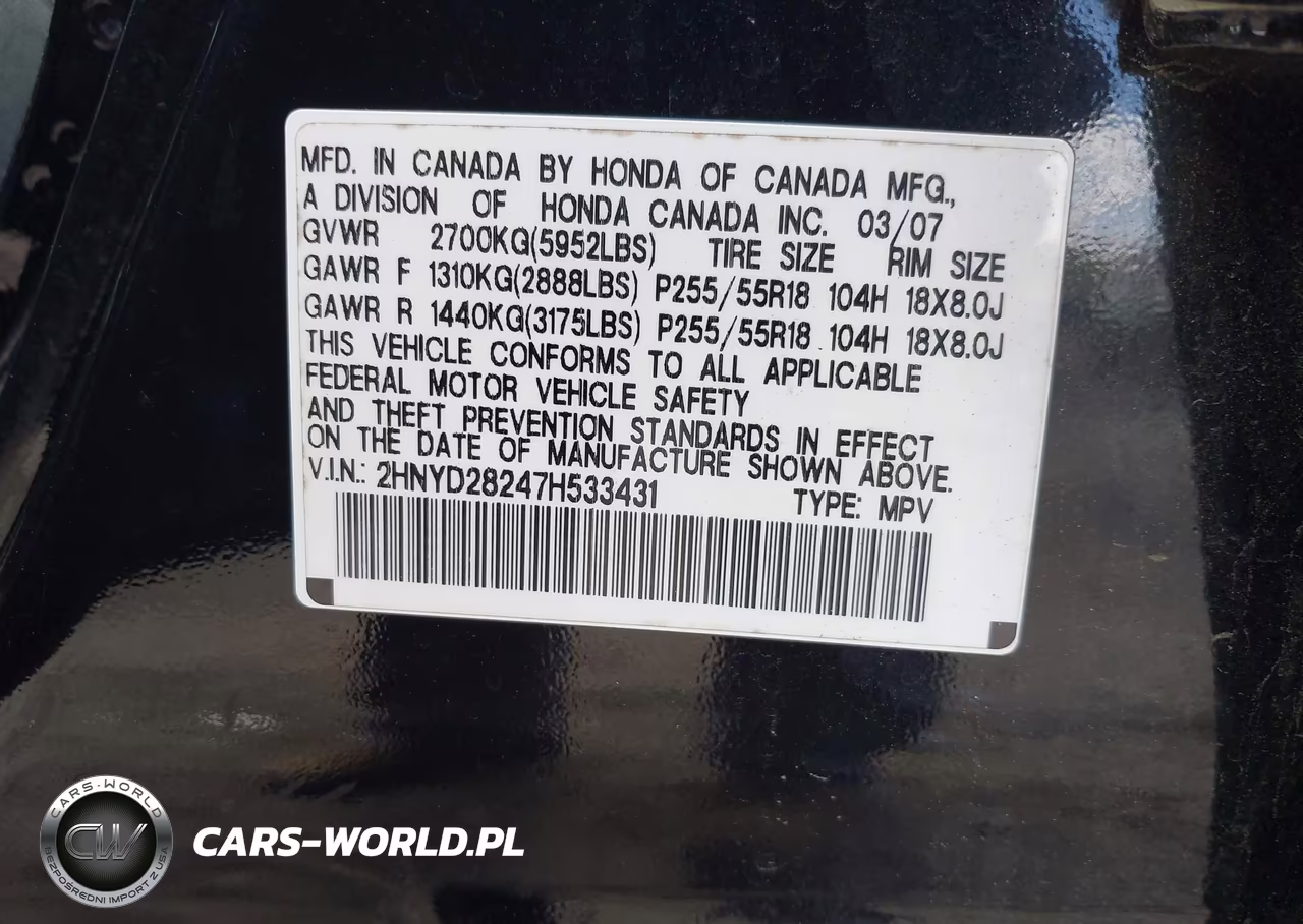 2007 Acura Mdx VIN:2HNYD28247H533431 - 9
