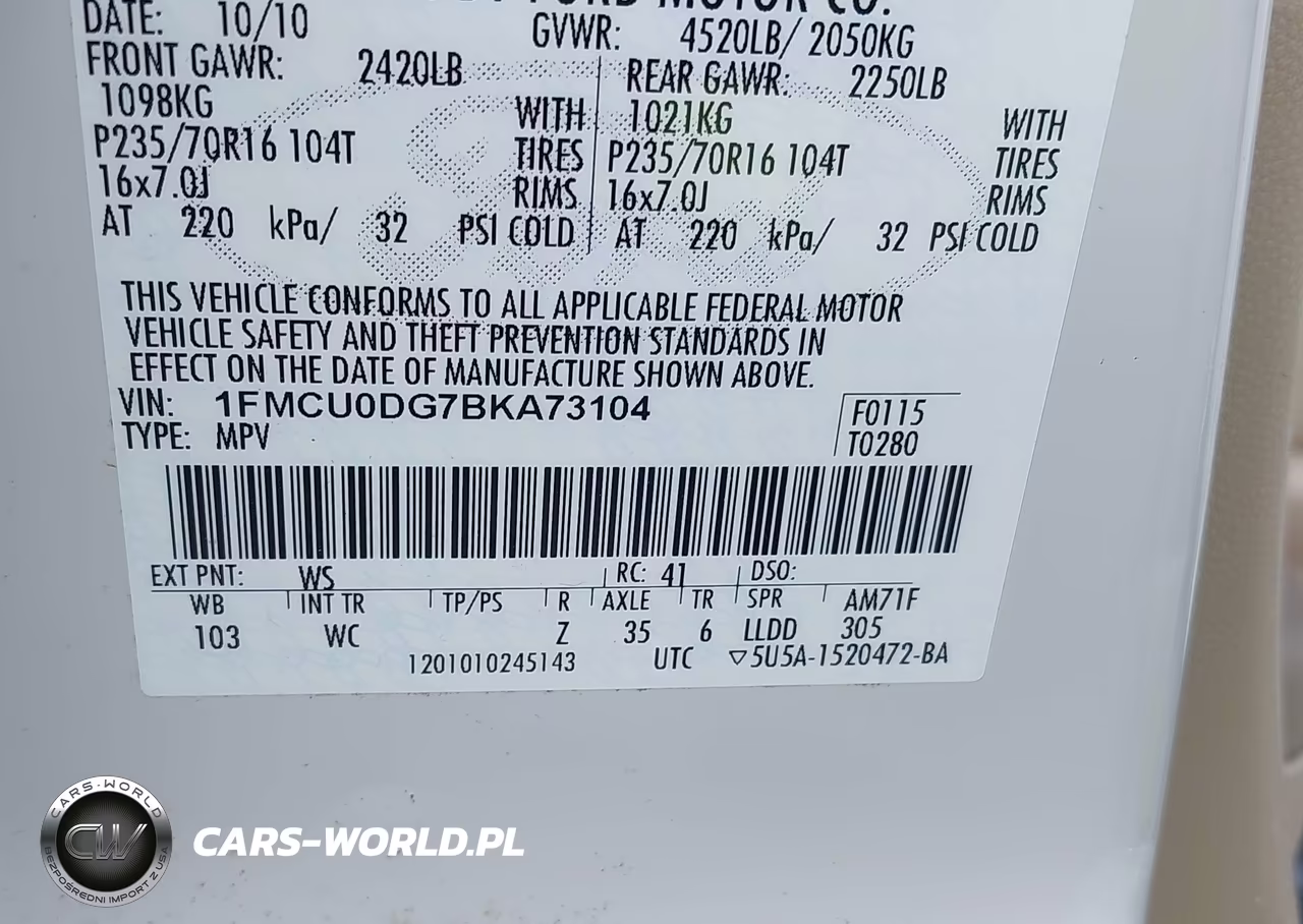 2011 Ford Escape Xlt VIN:1FMCU0DG7BKA73104 - 9