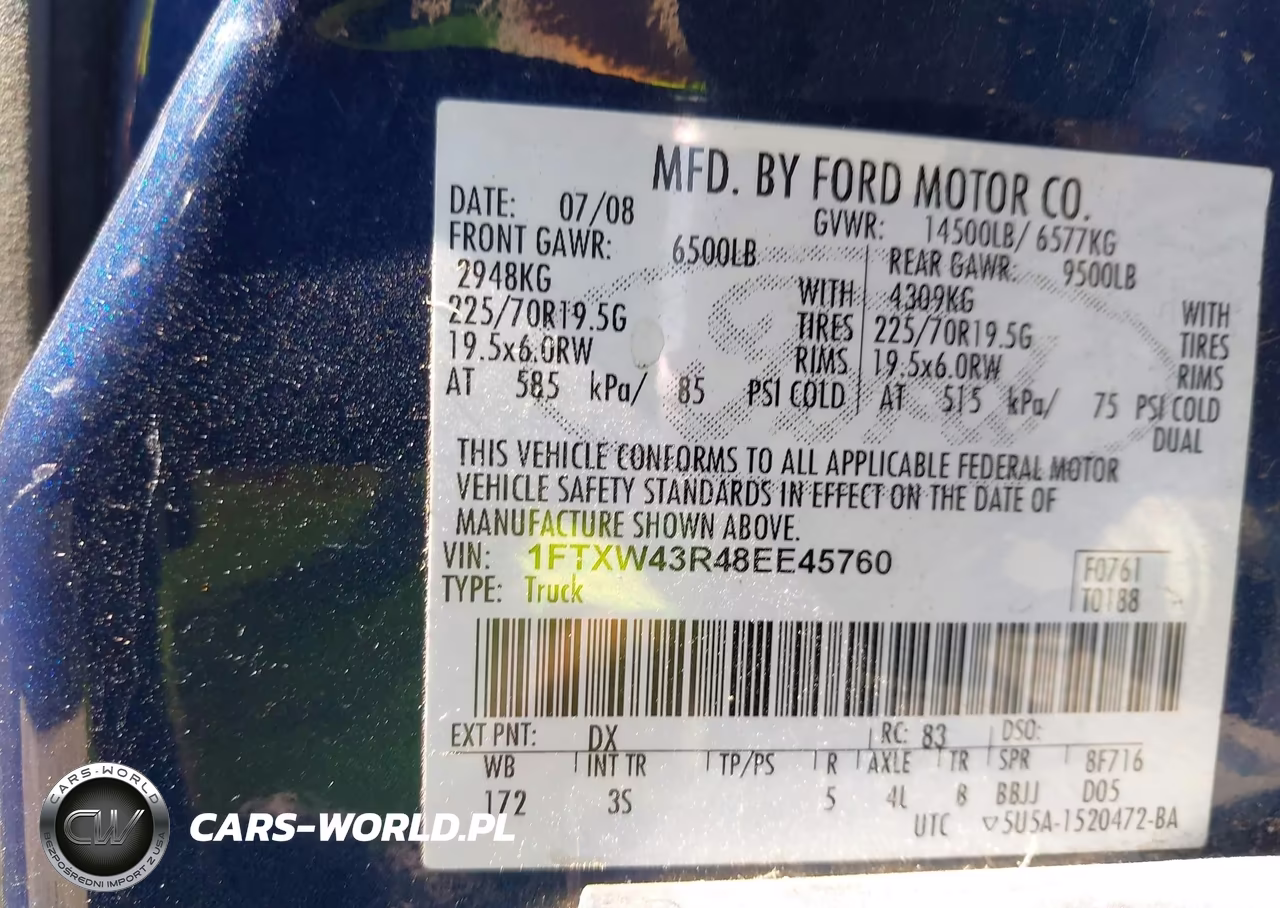 2008 Ford F-450 King Ranch-Lariat-Xl-Xlt VIN:1FTXW43R48EE45760 - 8