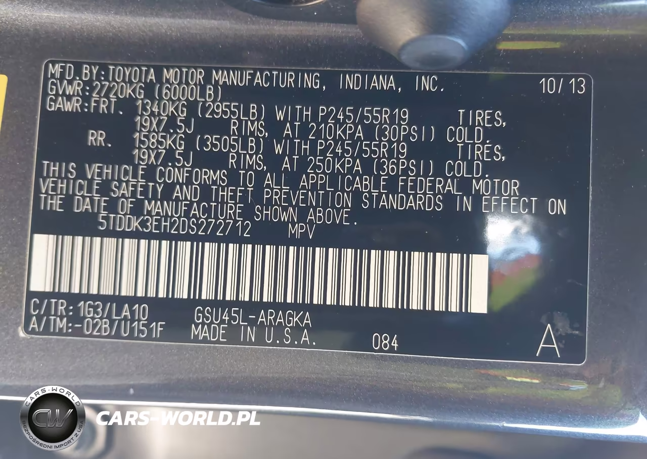 2013 Toyota Highlander Limited V6 VIN:5TDDK3EH2DS272712 - 9