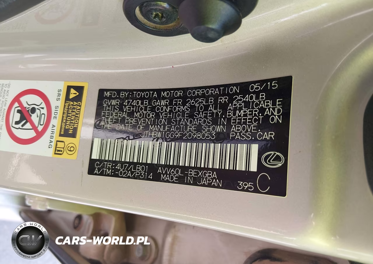 2015 Lexus Es 300H VIN:JTHBW1GG9F2098053 - 9