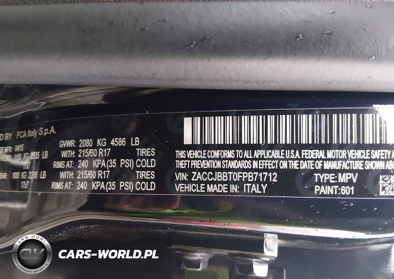 2015 Jeep Renegade Latitude VIN:ZACCJBBT0FPB71712 - 9