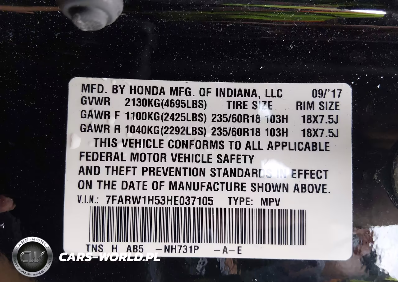 2017 Honda Cr-V Ex VIN:7FARW1H53HE037105 - 9