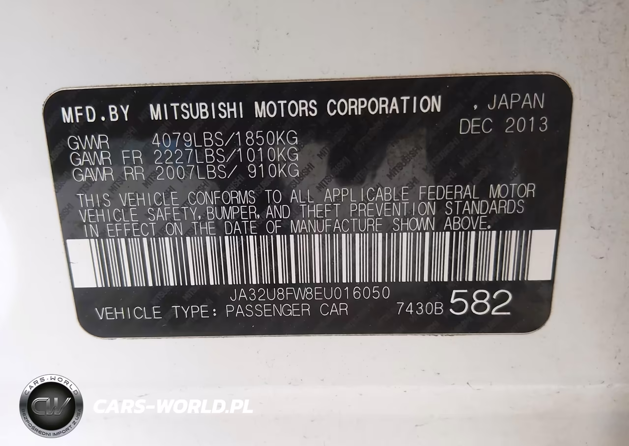 2014 Mitsubishi Lancer Gt VIN:JA32U8FW8EU016050 - 9