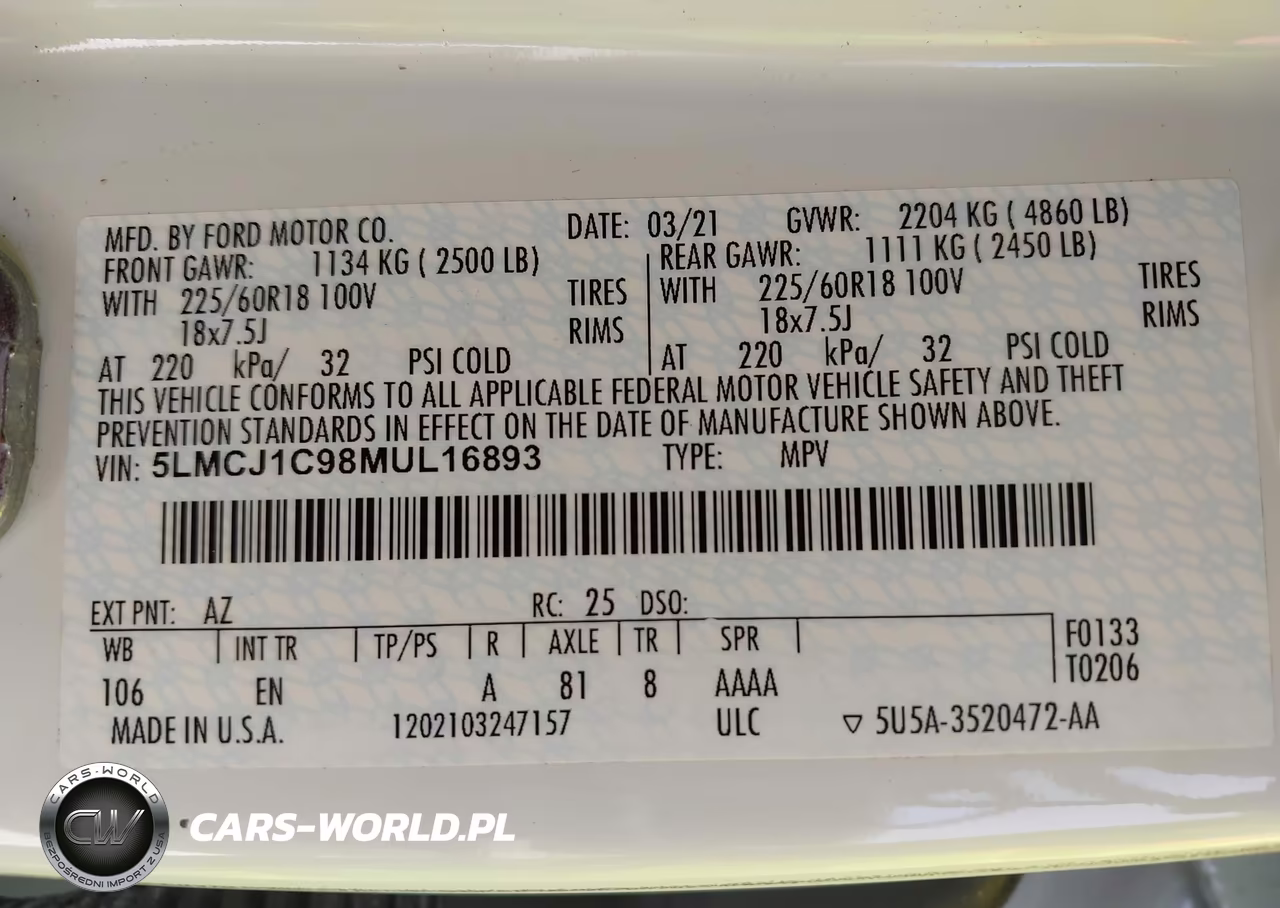 2021 Lincoln Corsair Standard VIN:5LMCJ1C98MUL16893 - 9