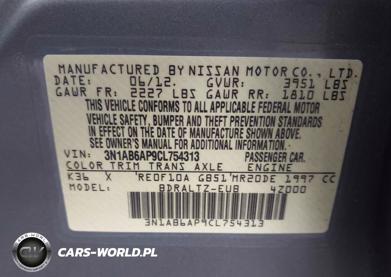 2012 Nissan Sentra 2.0 S VIN:3N1AB6AP9CL754313 - 9