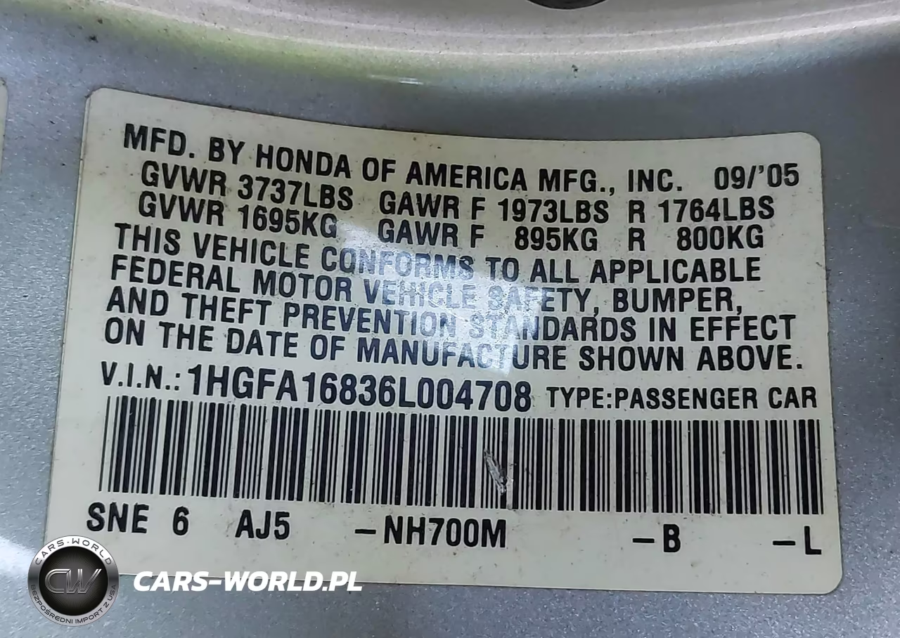 2006 Honda Civic Ex VIN:1HGFA16836L004708 - 9