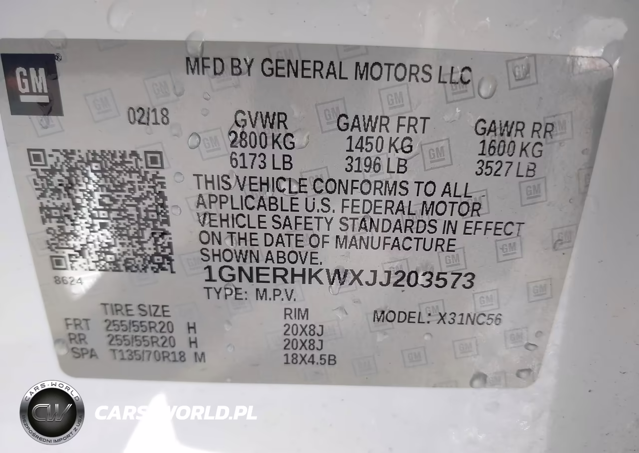 2018 Chevrolet Traverse 3Lt VIN:1GNERHKWXJJ203573 - 9