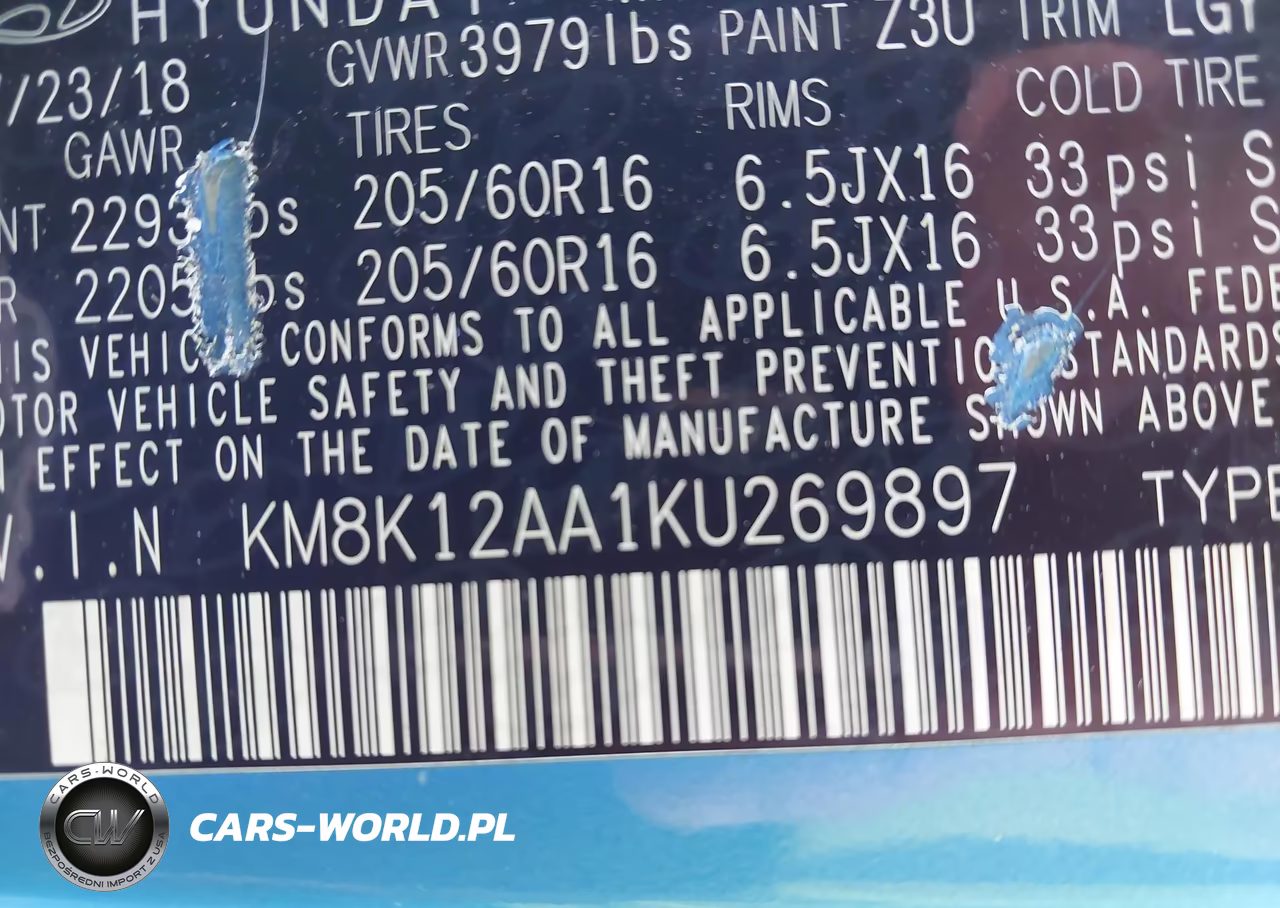2019 Hyundai Kona Se VIN:KM8K12AA1KU269897 - 9