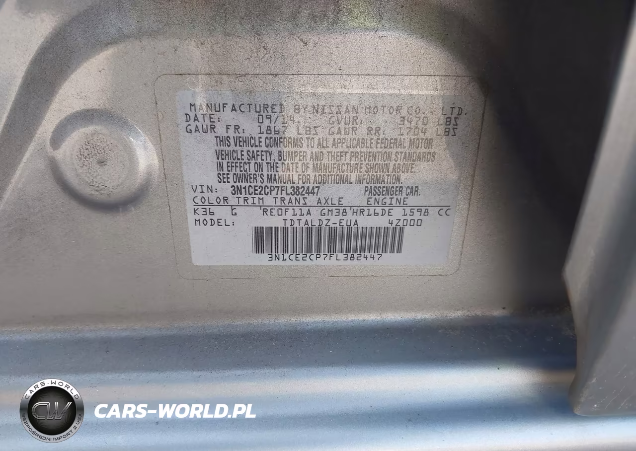 2015 Nissan Versa Note Sv VIN:3N1CE2CP7FL382447 - 9