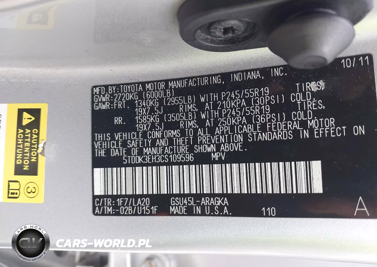 2012 Toyota Highlander Limited V6 VIN:5TDDK3EH3CS109596 - 9