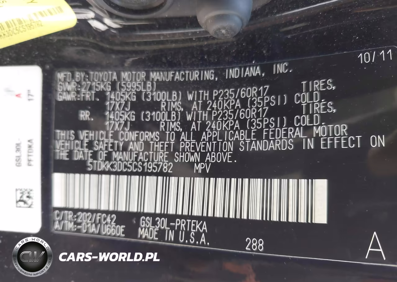 2012 Toyota Sienna Le V6 8 Passenger VIN:5TDKK3DC5CS195782 - 9