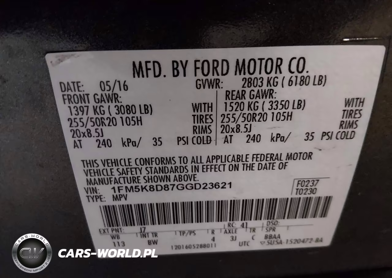 2016 Ford Explorer Xlt VIN:1FM5K8D87GGD23621 - 9