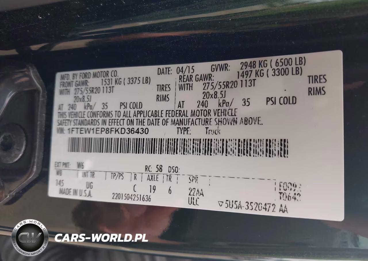 2015 Ford F-150 Xlt VIN:1FTEW1EP8FKD36430 - 9