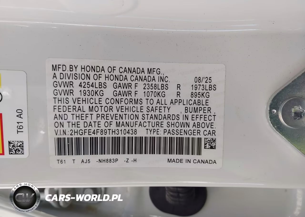 2026 Honda Civic Hybrid Sport-Sport Touring VIN:2HGFE4F89TH310438 - 9