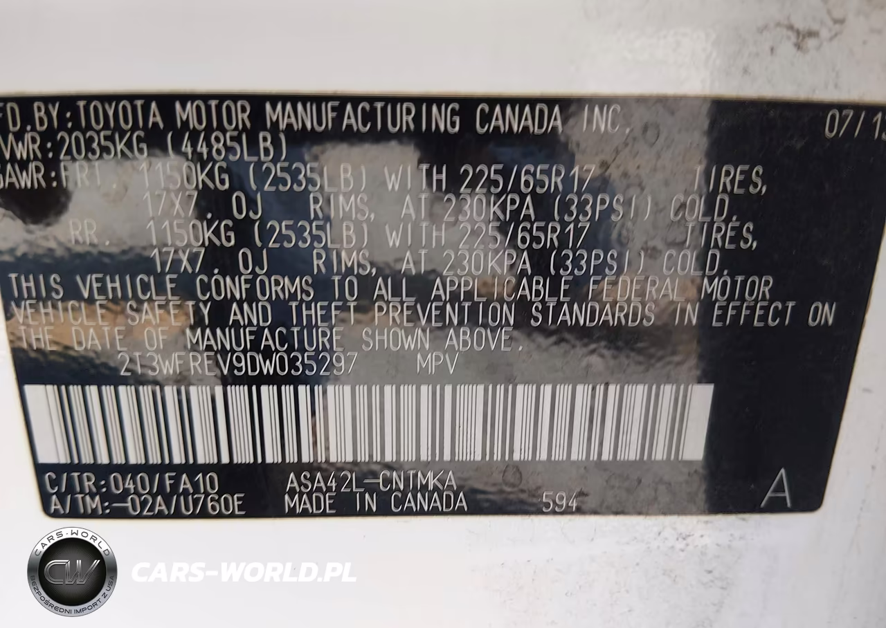 2013 Toyota Rav4 Xle VIN:2T3WFREV9DW035297 - 9