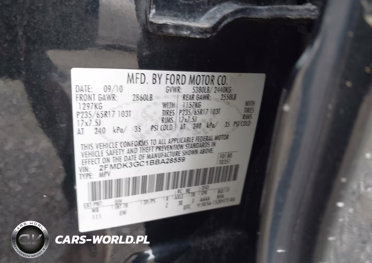 2011 Ford Edge Se VIN:2FMDK3GC1BBA28559 - 9