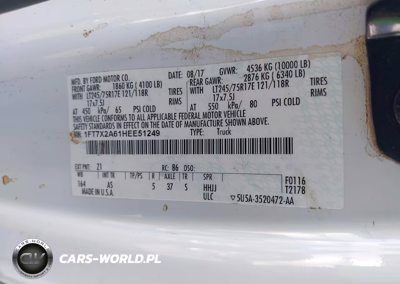 2017 Ford F-250 Xl VIN:1FT7X2A61HEE51249 - 9