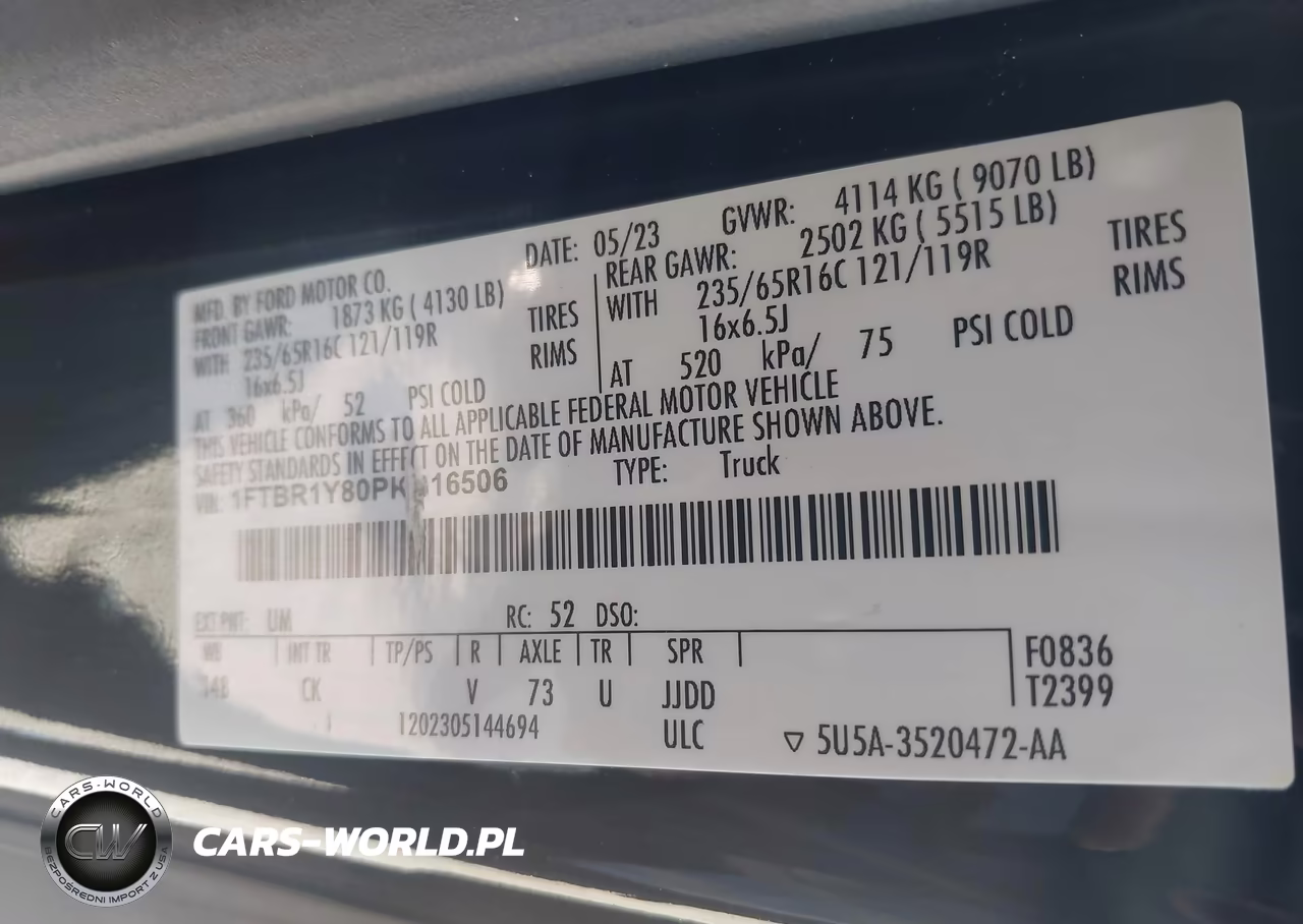 2023 Ford Transit-250 VIN:1FTBR1Y80PKB16506 - 9
