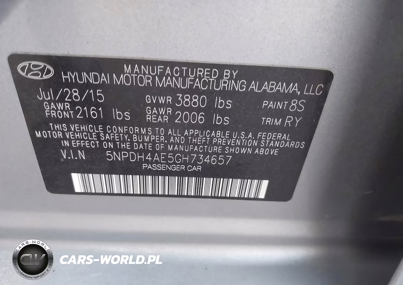 2016 Hyundai Elantra Value Edition VIN:5NPDH4AE5GH734657 - 9
