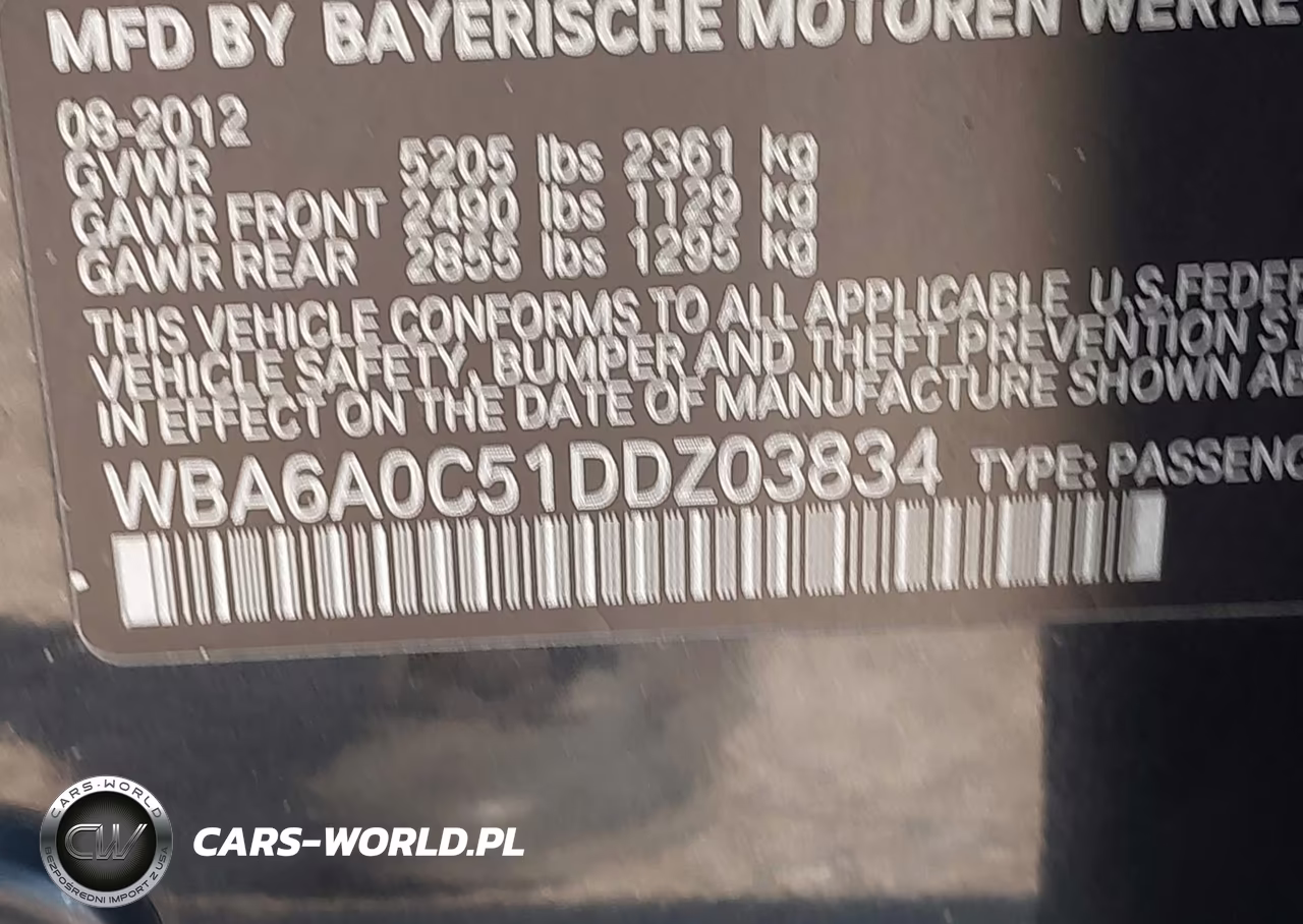 2013 BMW 640I Gran Coupe VIN:WBA6A0C51DDZ03834 - 9