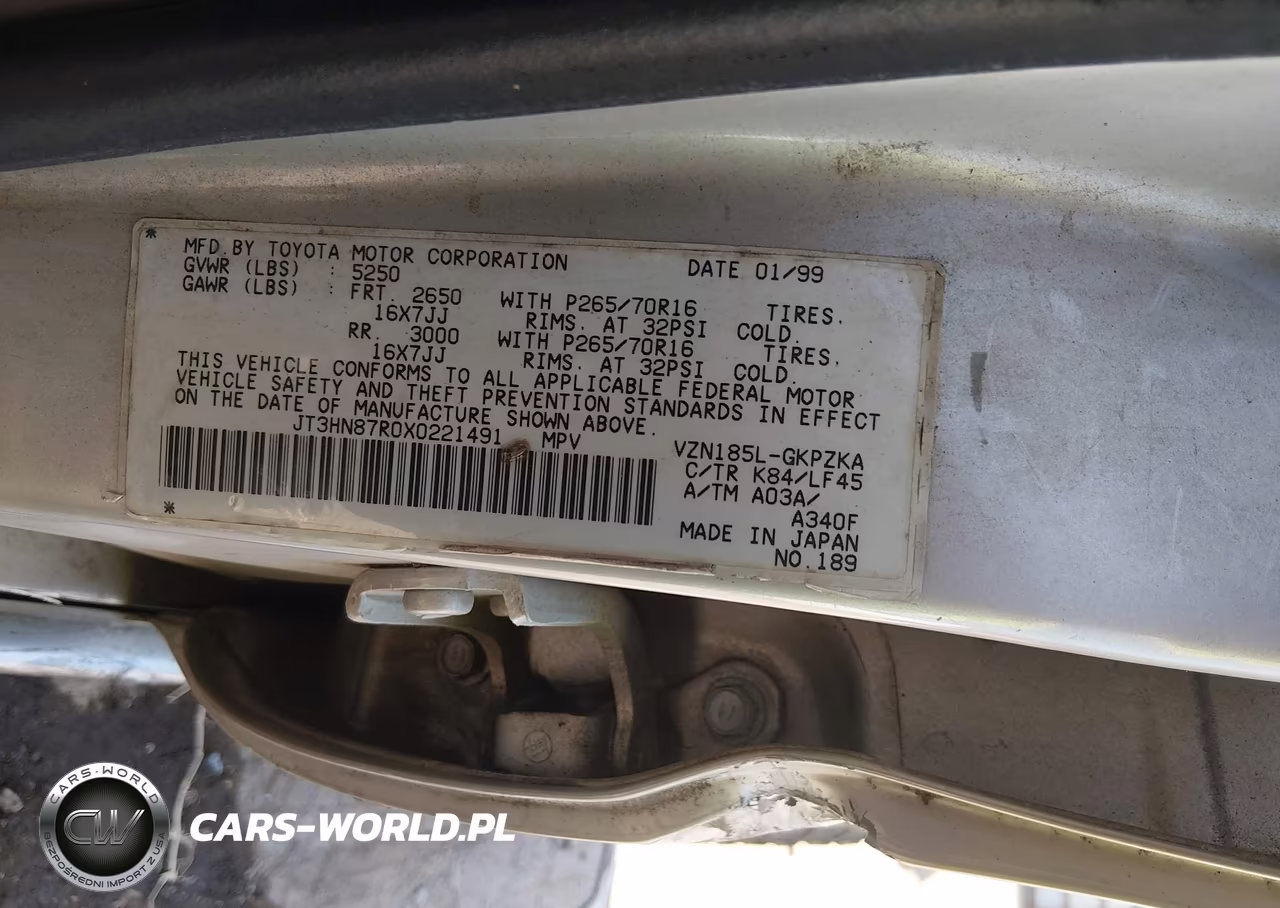1999 Toyota 4Runner Limited V6 VIN:JT3HN87R0X0221491 - 9