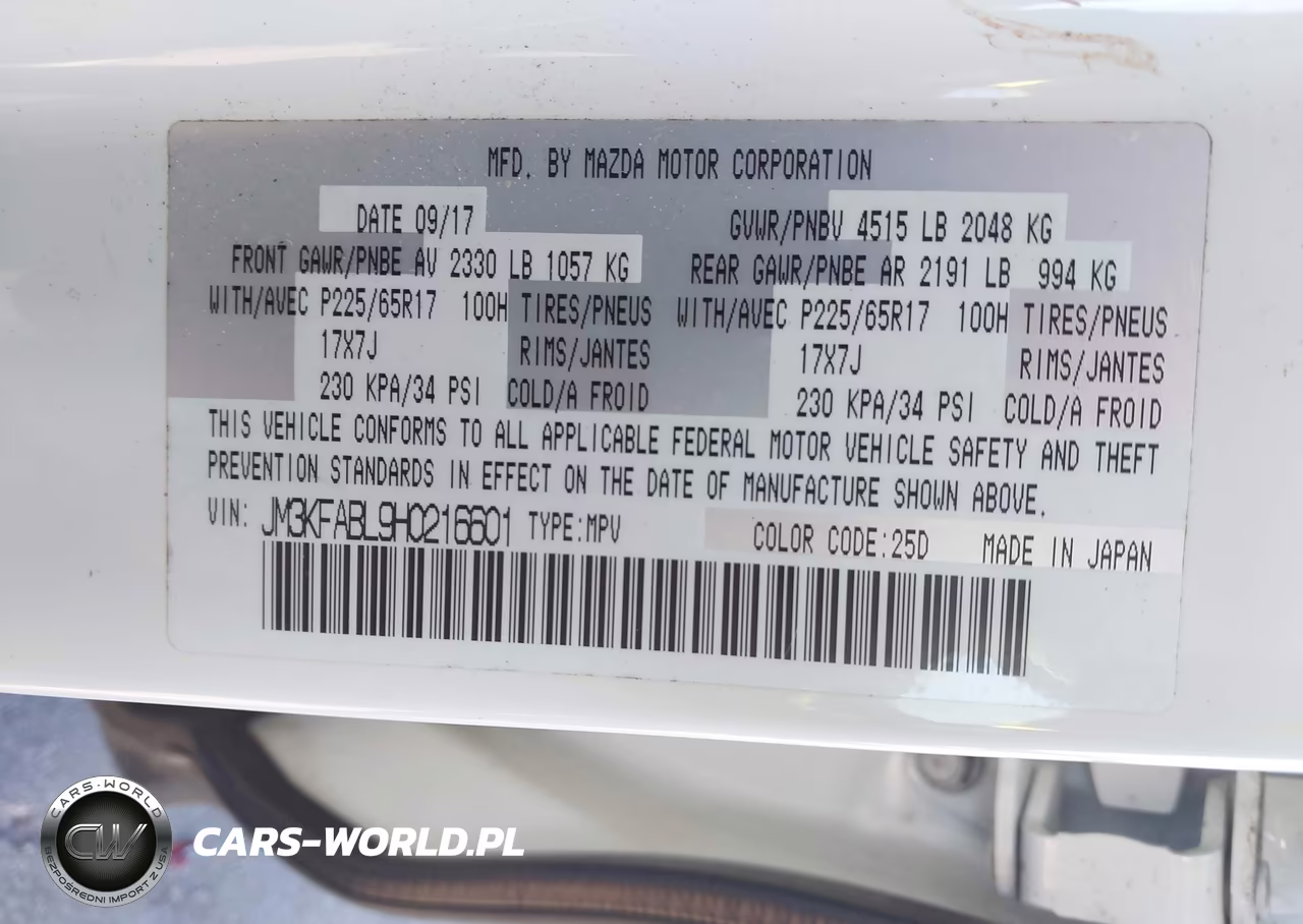 2017 Mazda Cx-5 Sport VIN:JM3KFABL9H0216601 - 9
