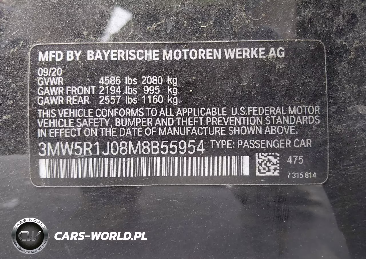 2021 BMW 3 Series 330I VIN:3MW5R1J08M8B55954 - 9
