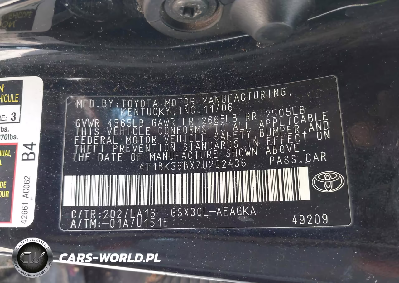 2007 Toyota Avalon Xls VIN:4T1BK36BX7U202436 - 9