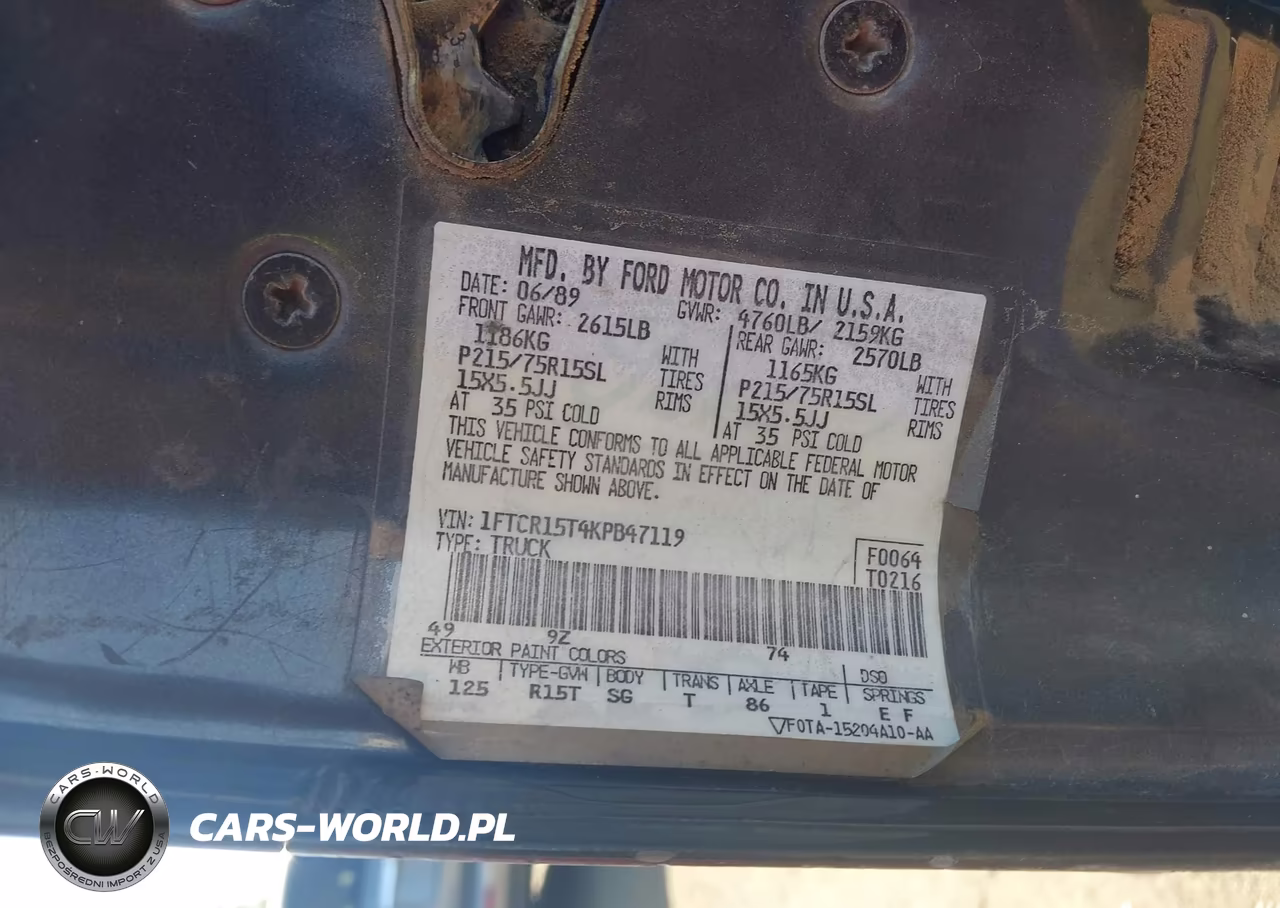1989 Ford Ranger Super Cab VIN:1FTCR15T4KPB47119 - 9