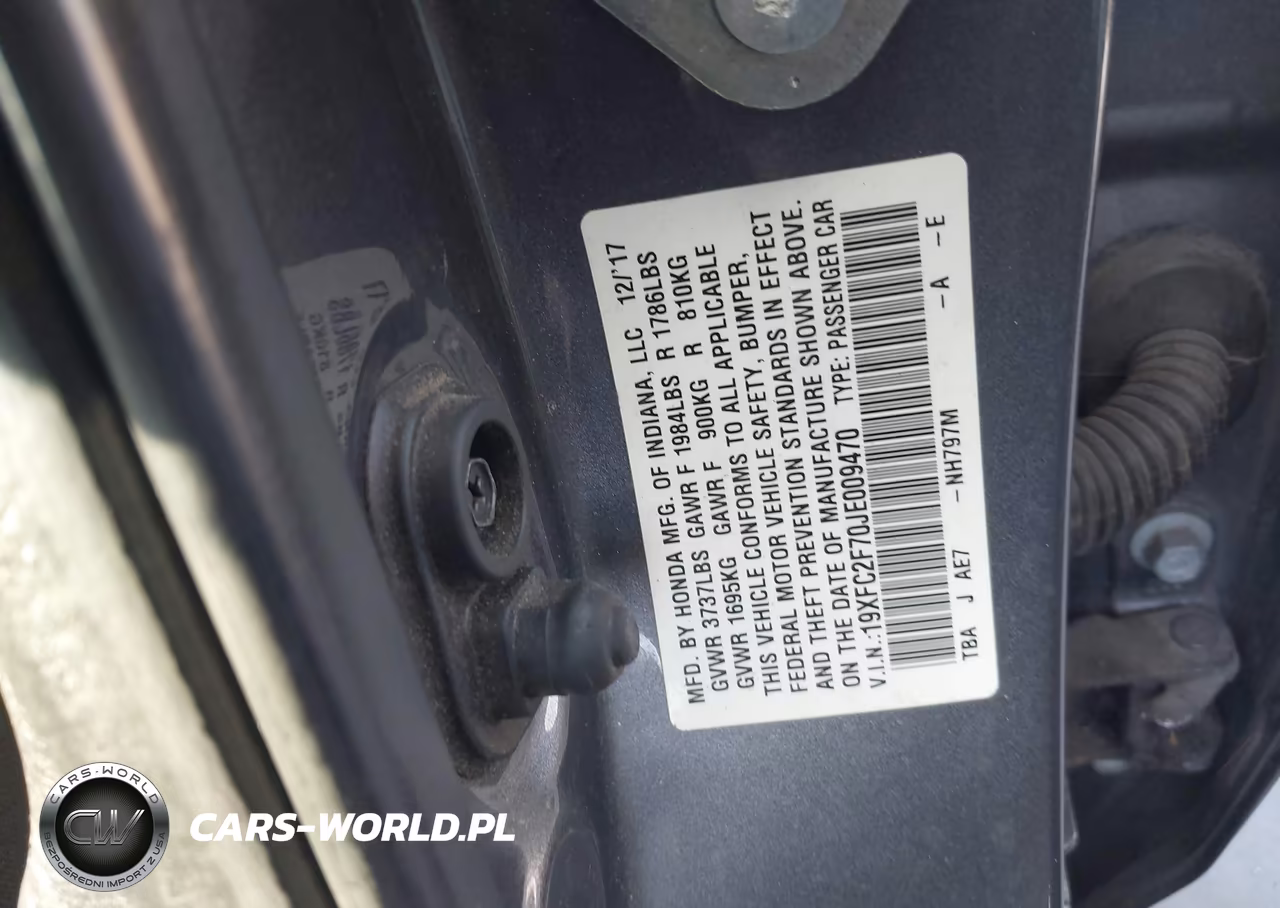 2018 Honda Civic Ex VIN:19XFC2F70JE009470 - 9
