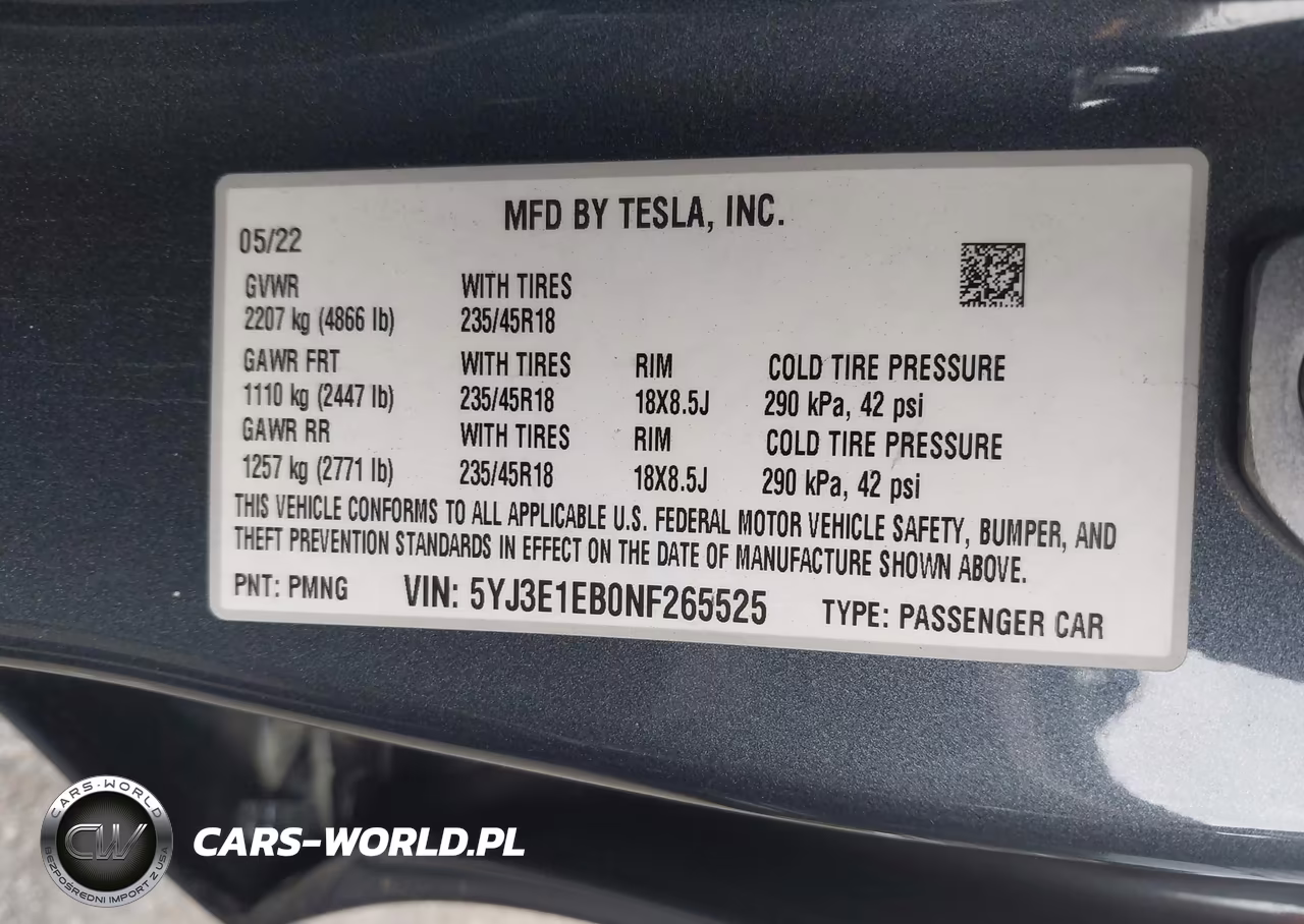 2022 Tesla Model 3 Long Range VIN:5YJ3E1EB0NF265525 - 9