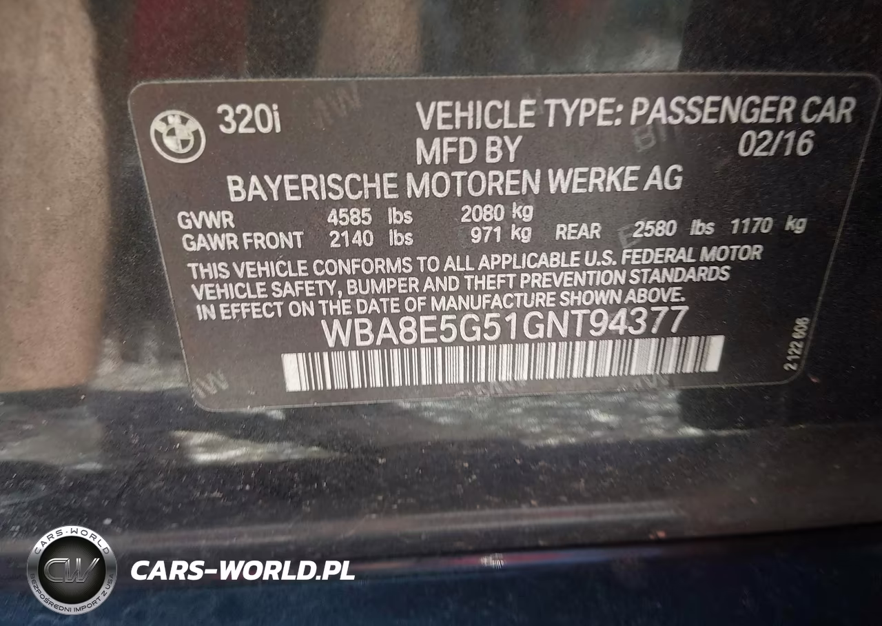 2016 BMW 320I xDrive VIN:WBA8E5G51GNT94377 - 9