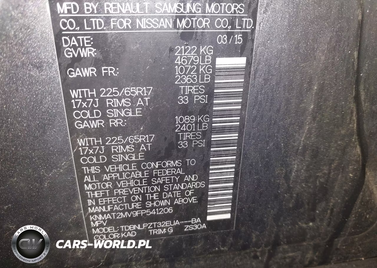 2015 Nissan Rogue S VIN:KNMAT2MV9FP541206 - 9