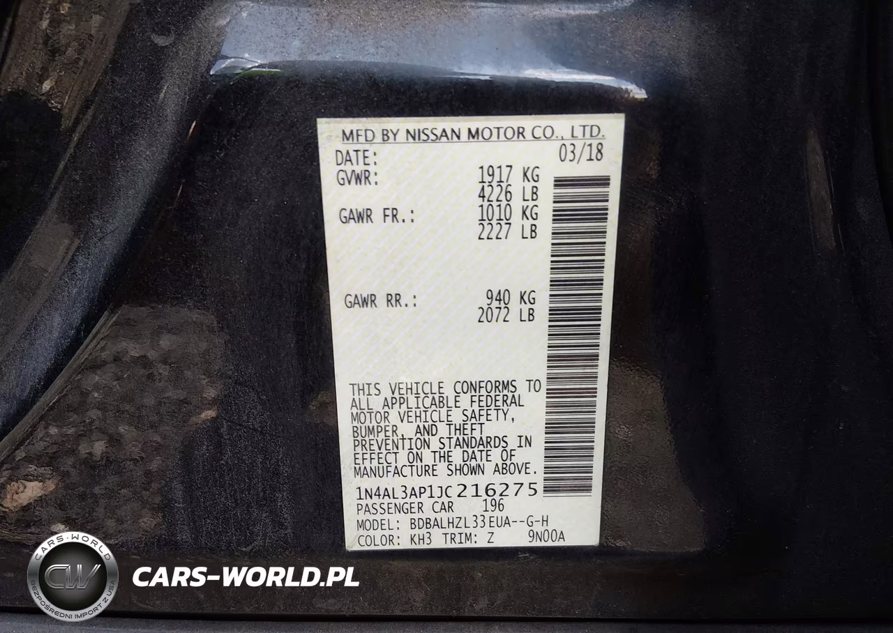 2018 Nissan Altima 2.5 Sr VIN:1N4AL3AP1JC216275 - 9
