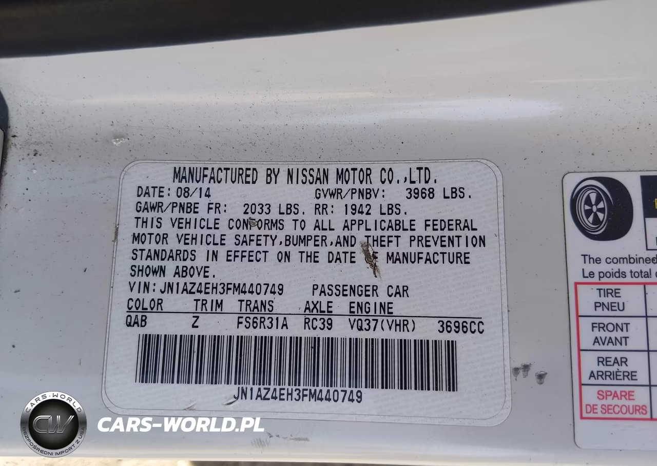 2015 Nissan 370Z Nismo-Nismo Tech-Sport-Sport Tech-Touring VIN:JN1AZ4EH3FM440749 - 9