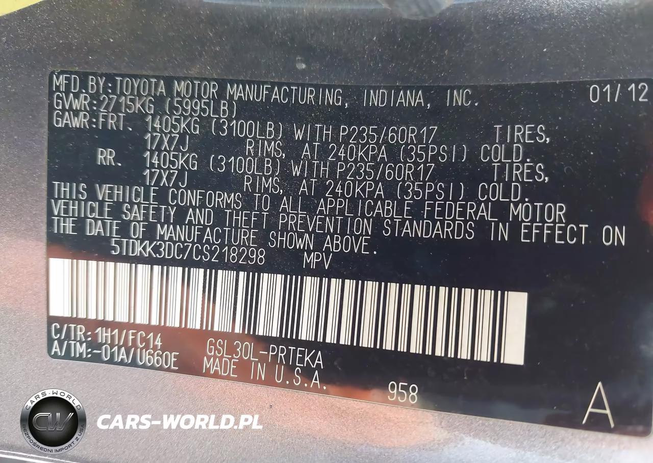 2012 Toyota Sienna Le V6 8 Passenger VIN:5TDKK3DC7CS218298 - 9