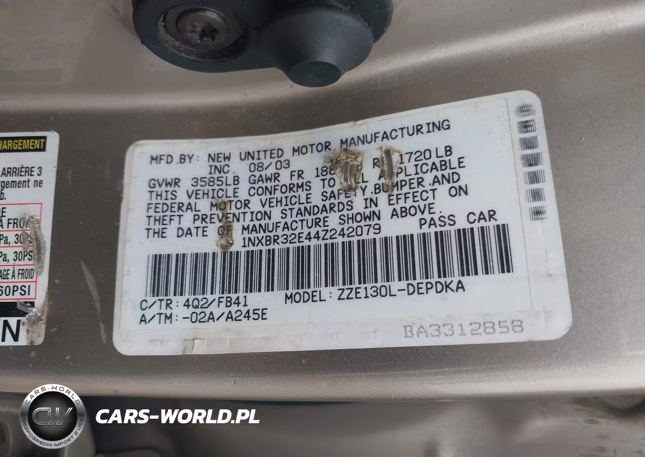 2004 Toyota Corolla Ce VIN:1NXBR32E44Z242079 - 9