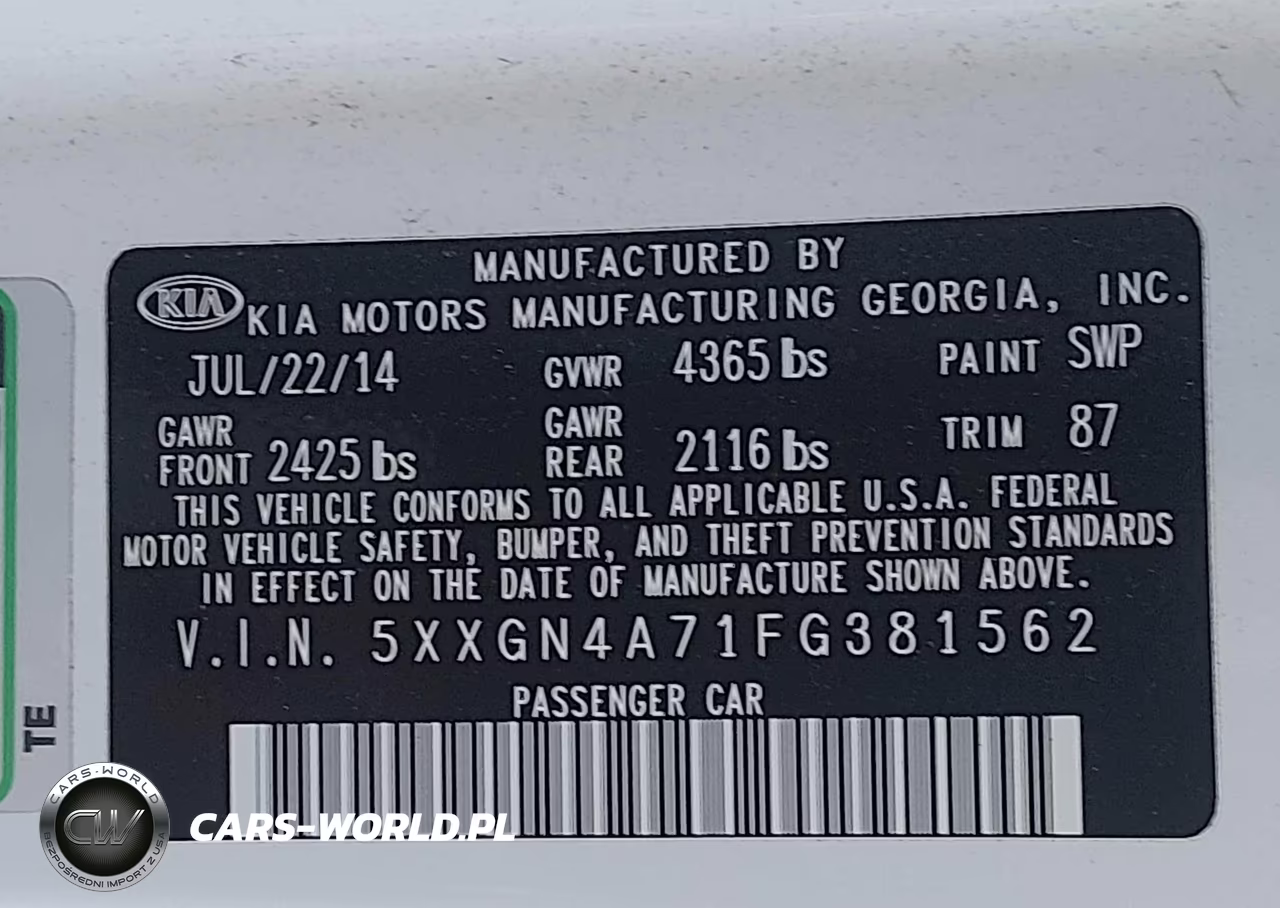 2015 Kia Optima Ex VIN:5XXGN4A71FG381562 - 9