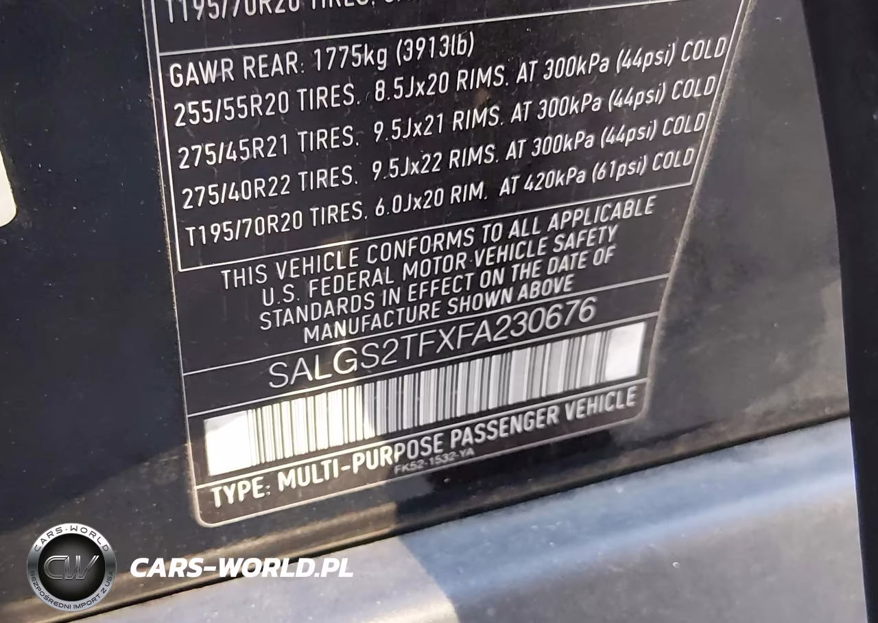 2015 Land Rover Range Rover 5.0L V8 Supercharged VIN:SALGS2TFXFA230676 - 9