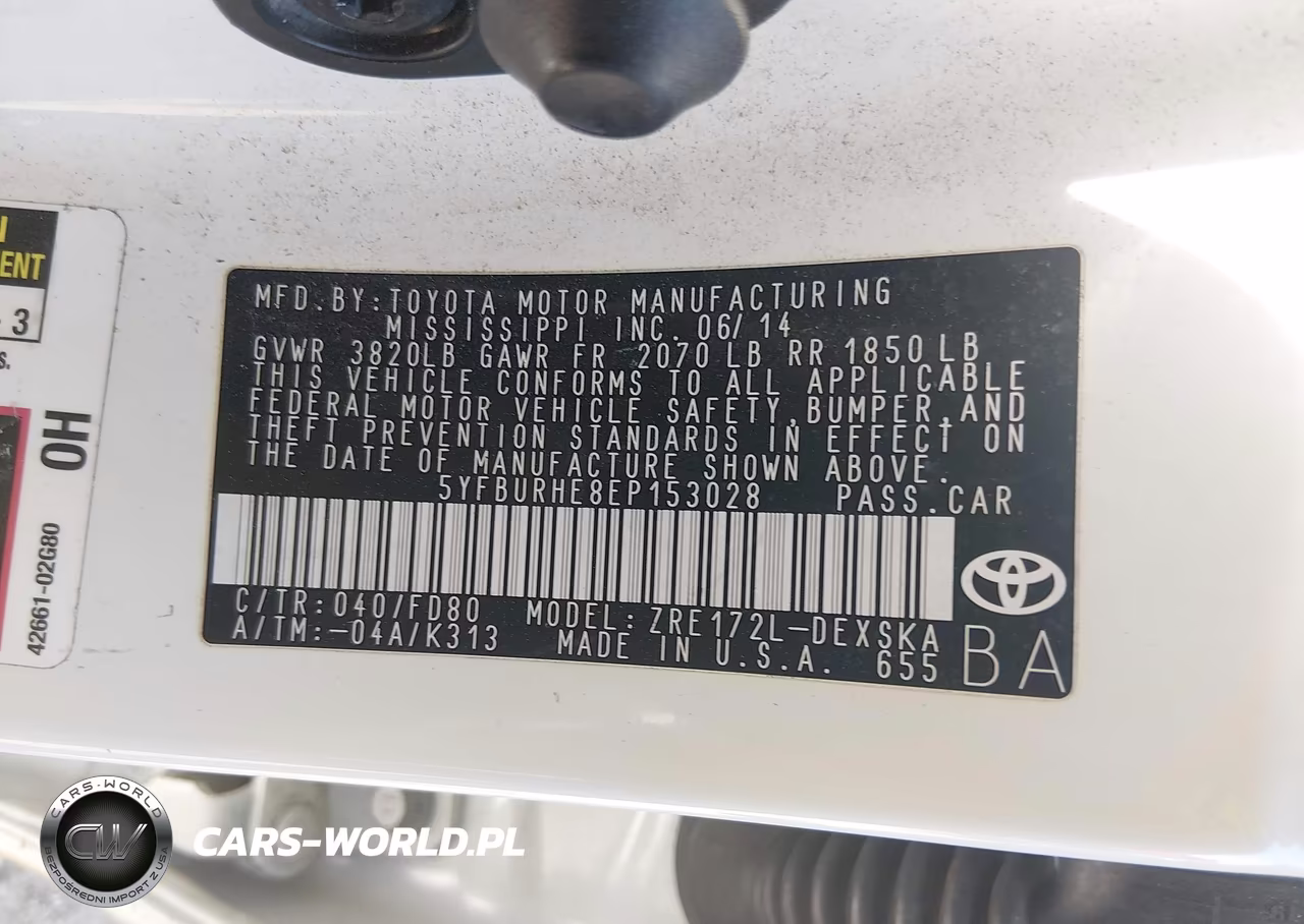 2014 Toyota Corolla S Plus VIN:5YFBURHE8EP153028 - 9