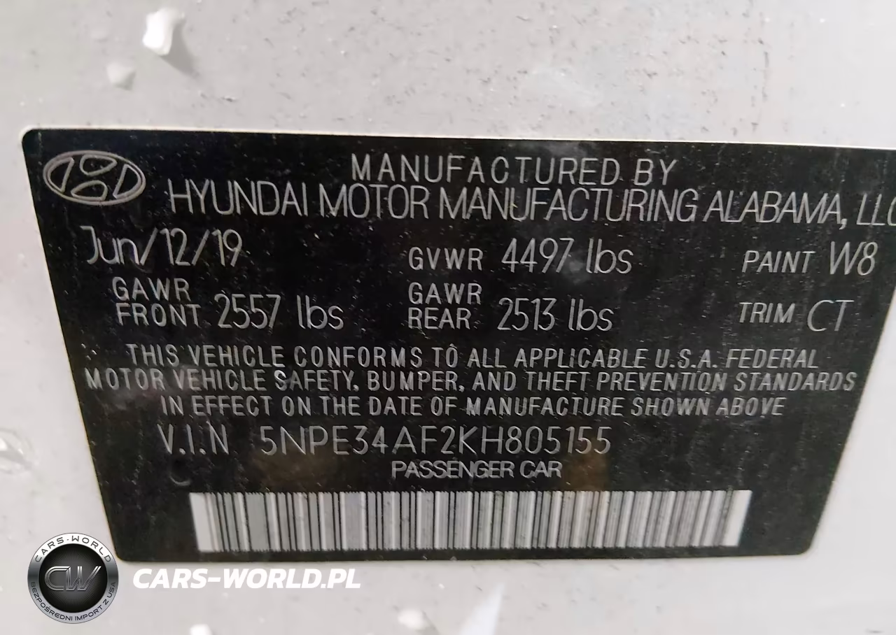2019 Hyundai Sonata Limited VIN:5NPE34AF2KH805155 - 9