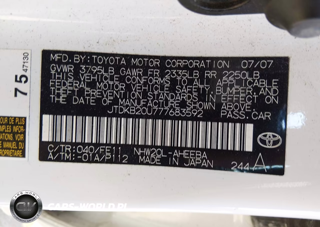 2007 Toyota Prius VIN:JTDKB20U777683592 - 9